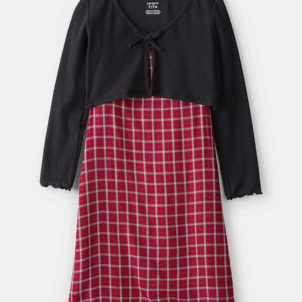 Carter's Black and Red Plaid Formal Dress